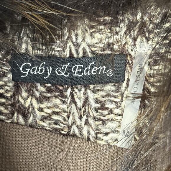 Y2K Size M Fairy Grunge Ruffled Cardigan Racoon Fur Trim Whimsigoth Brown - Picture 10 of 10